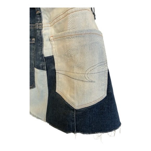 NWT American Eagle Patchwork Denim Mini Skirt Sz 4 High Waisted - Picture 11 of 16